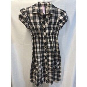 VTG Taylor Swift LEI Plaid Cotton Sundress Mini Dress Juniors M  Y2K